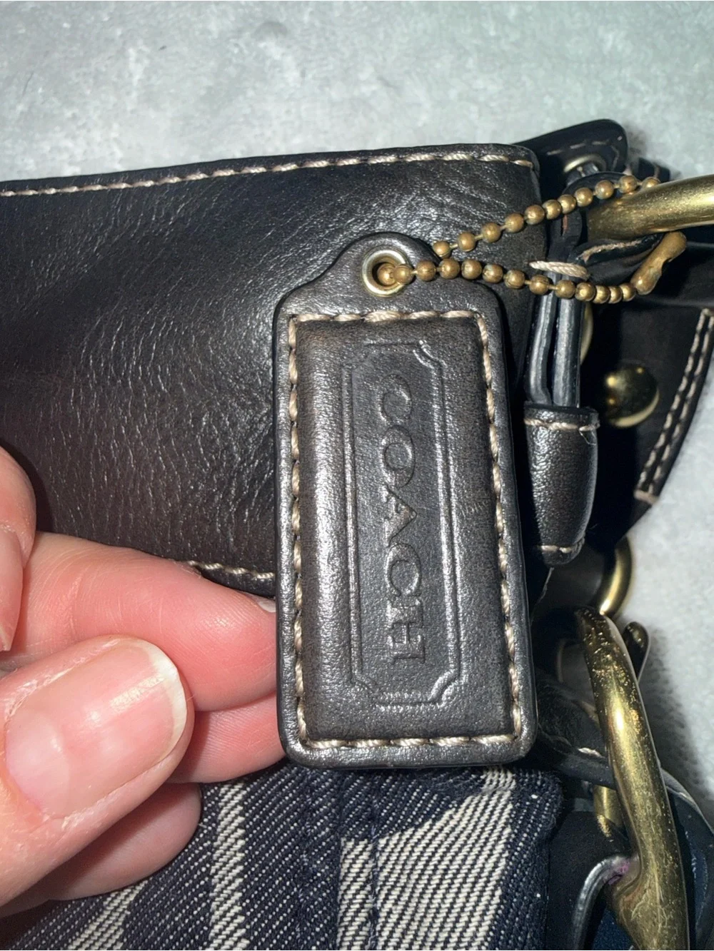 Coach vintage blue denim hobo bag